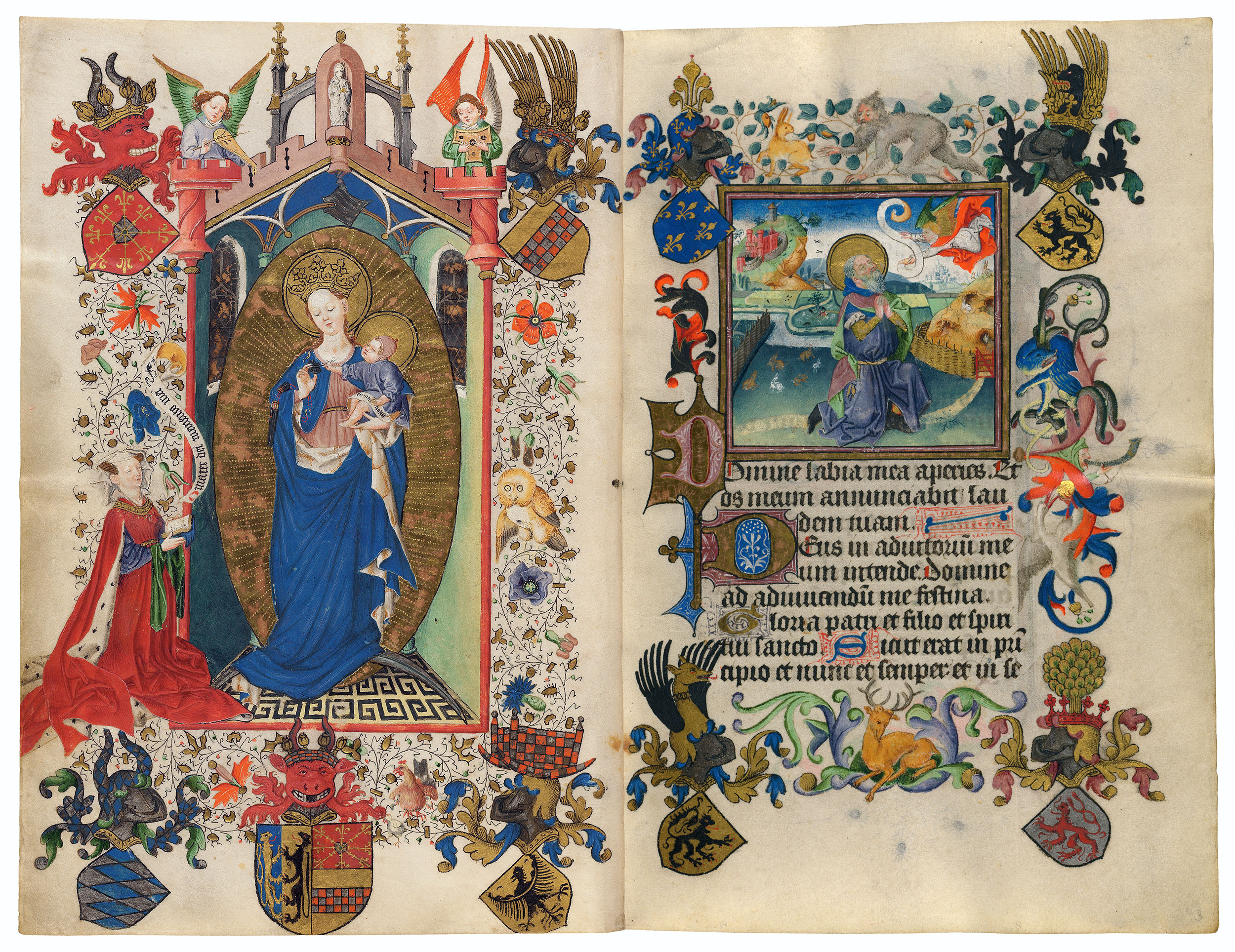 Illumination of The Virgin Mary and the Annunciation to Joachim from M. 917/945 1v-2r